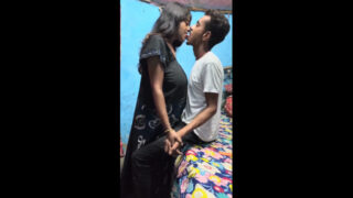 Desi Bhabhi having lips kissing with her devar fully in mode