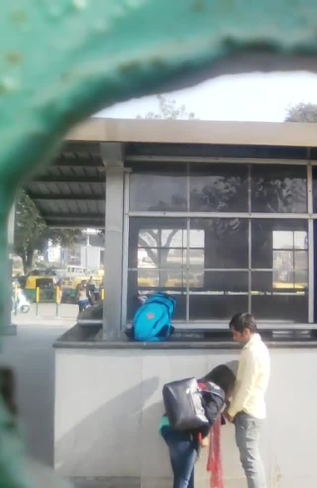 Desi Bhabhi giving a blowjob at bus top and sucking boobs also